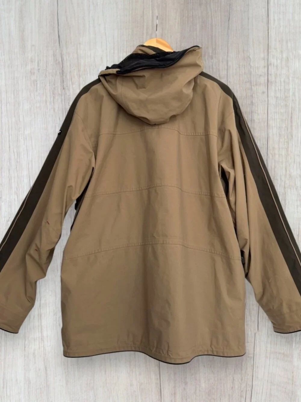 Vintage Eddie Bauer EBTEK Gore-Tex Hooded Jacket Men's M Tan Waterproof Hiking